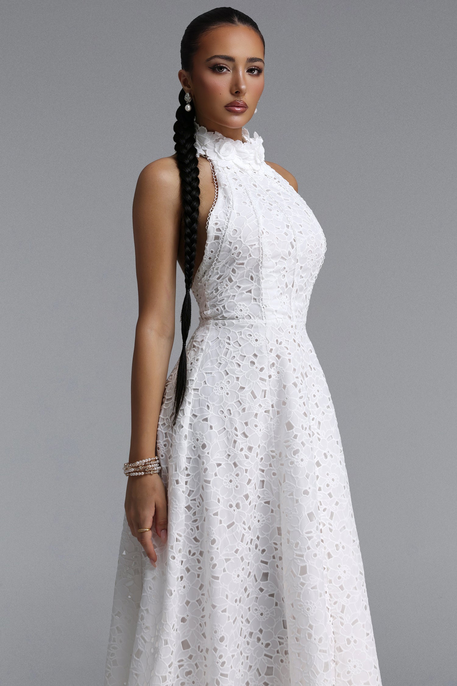 Nuvola Halter Midi Dress C260420098