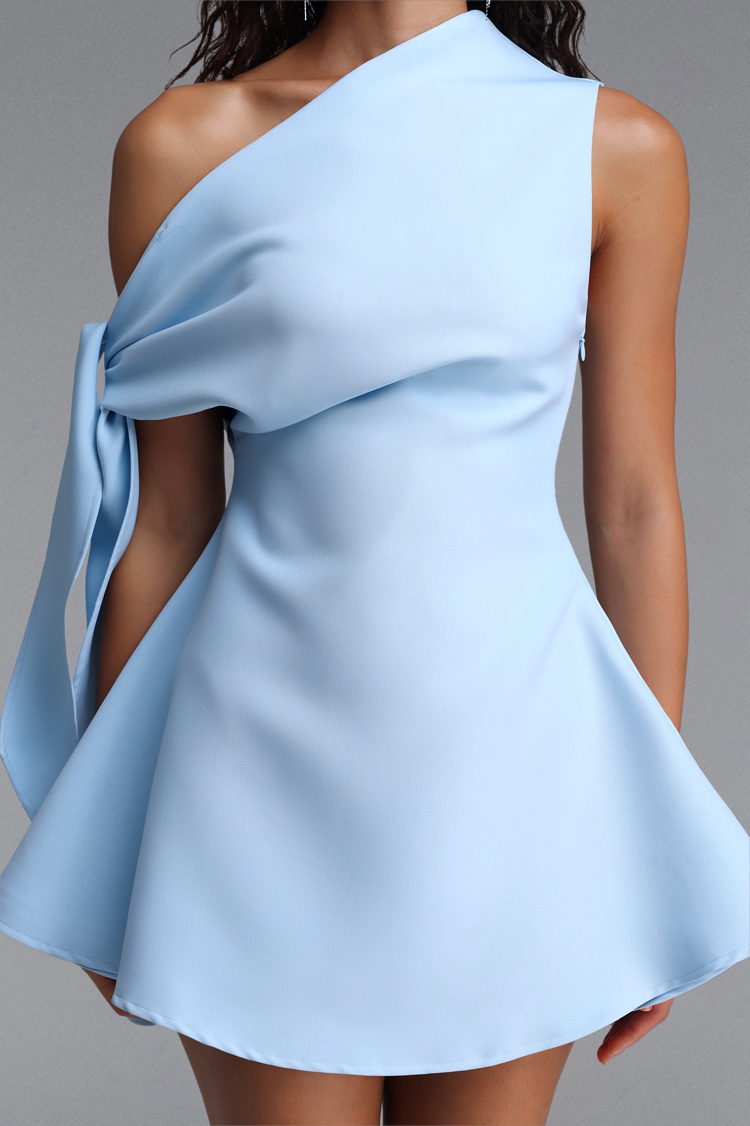 Retale One Shoulder Blue Mini Dress C250300323