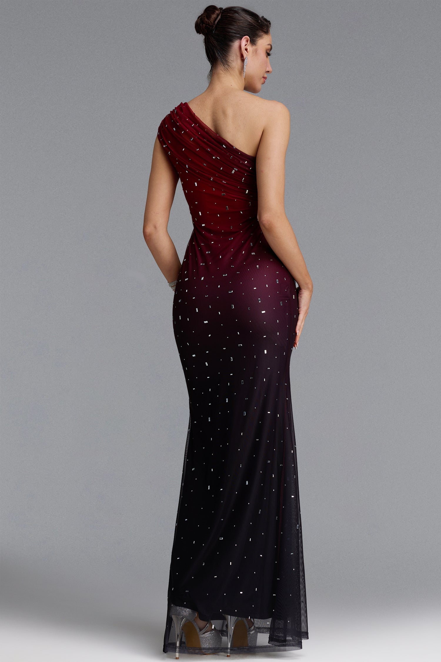 Sienna Luxury One Shoulder Gradient Rhinestone Maxi Dress D260801134