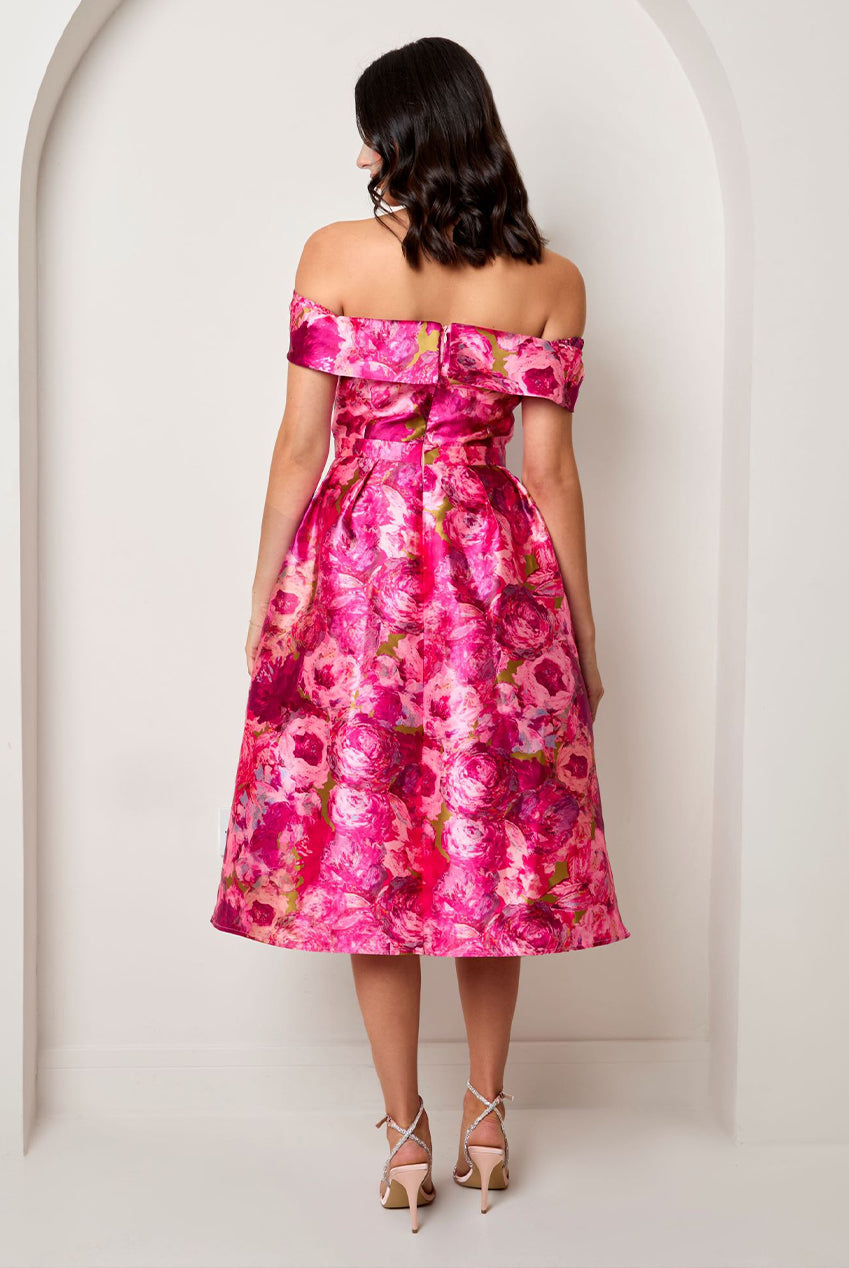 Bardot Twill Fit And Flare Dress In Pink MO2414PI