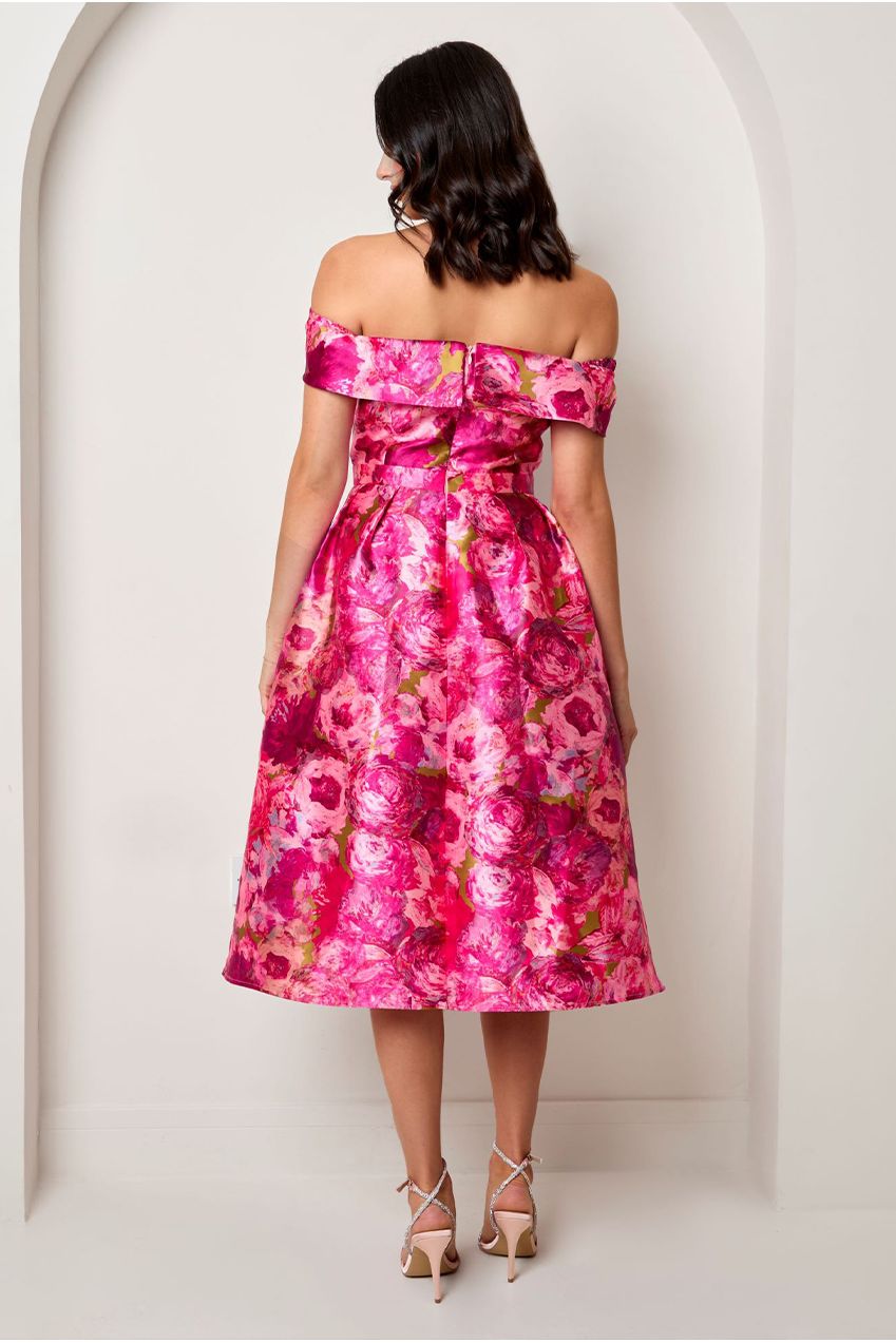 Bardot Twill Fit And Flare Dress In Pink MO2414PI