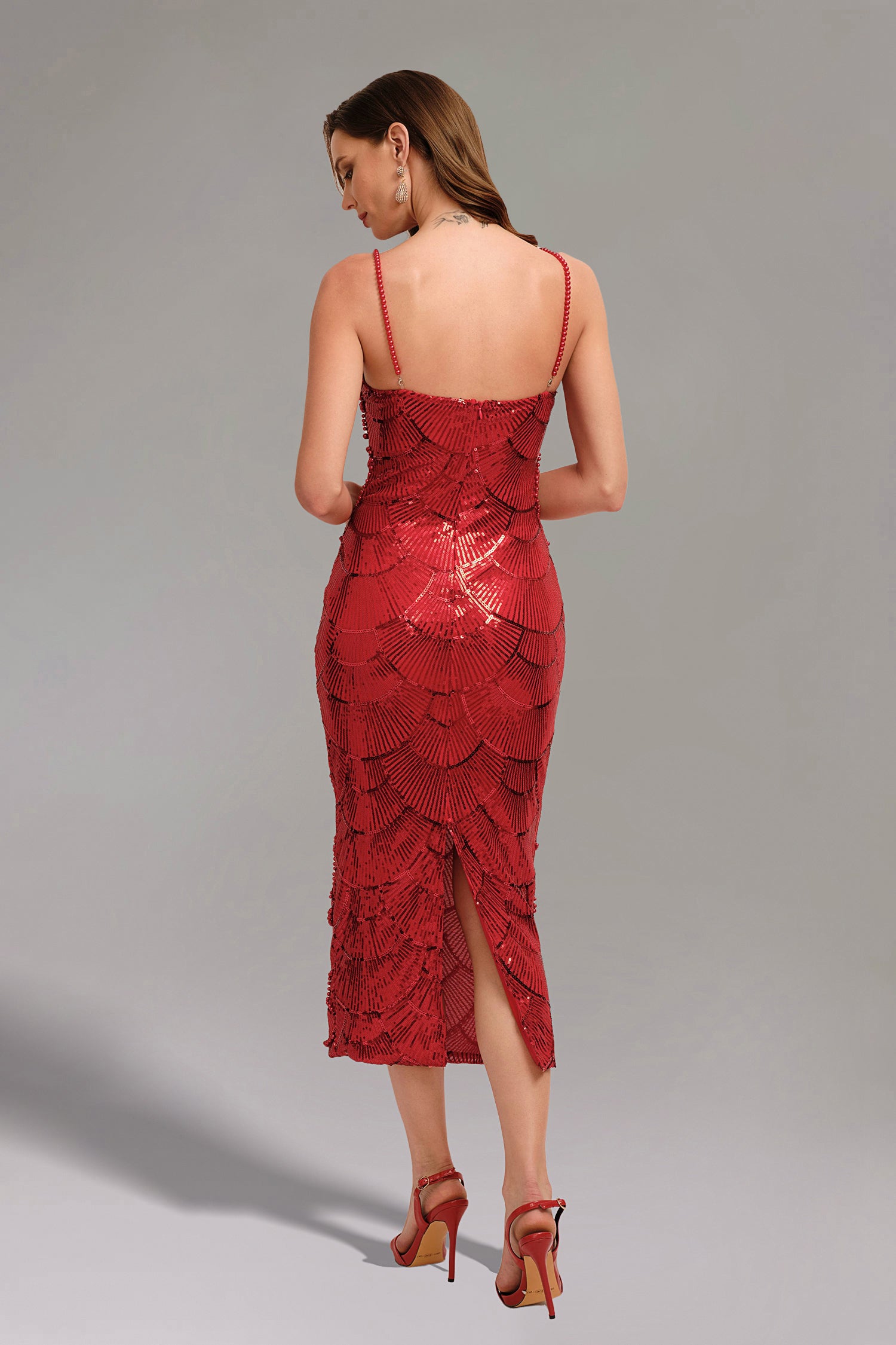 Teresa Pearl Sequin Midi Dress D230600452