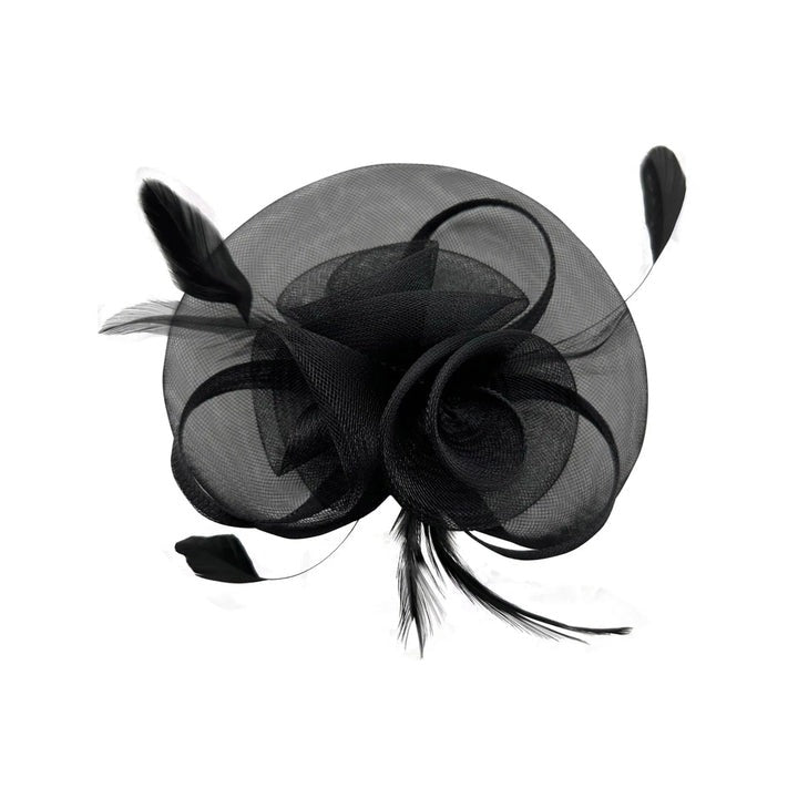 Floral Fascinator With A Wide Base In Black HA301802