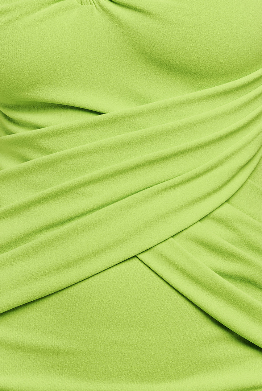 Bardot Pleated Maxi With Metal Trim Maxi Dress - Lime Green DR4306
