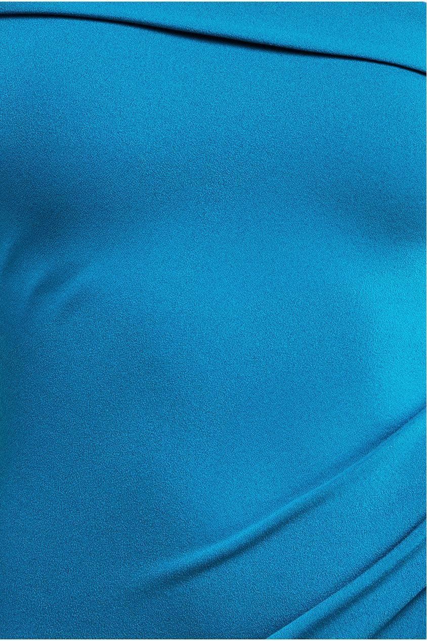 Sleeveless Asymmetric Wrap Midi Dress - Teal Blue DR4322