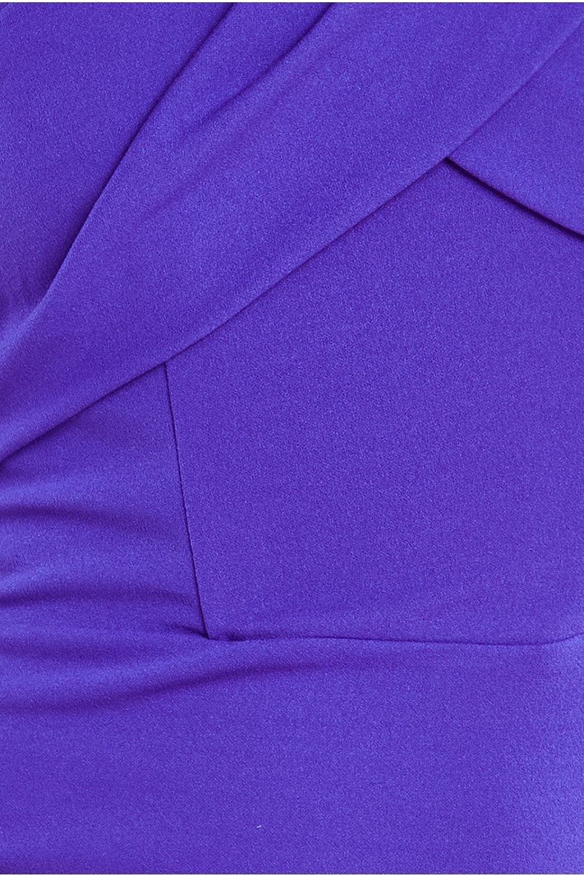 Pleated Bardot Scuba Maxi Dress - Purple DR3648