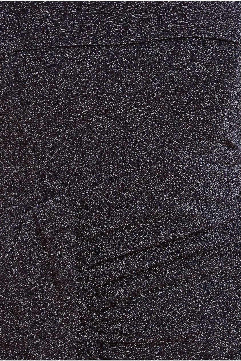 Sparkling Bardot Midi With Waterfall Ruffle - Black DR4030