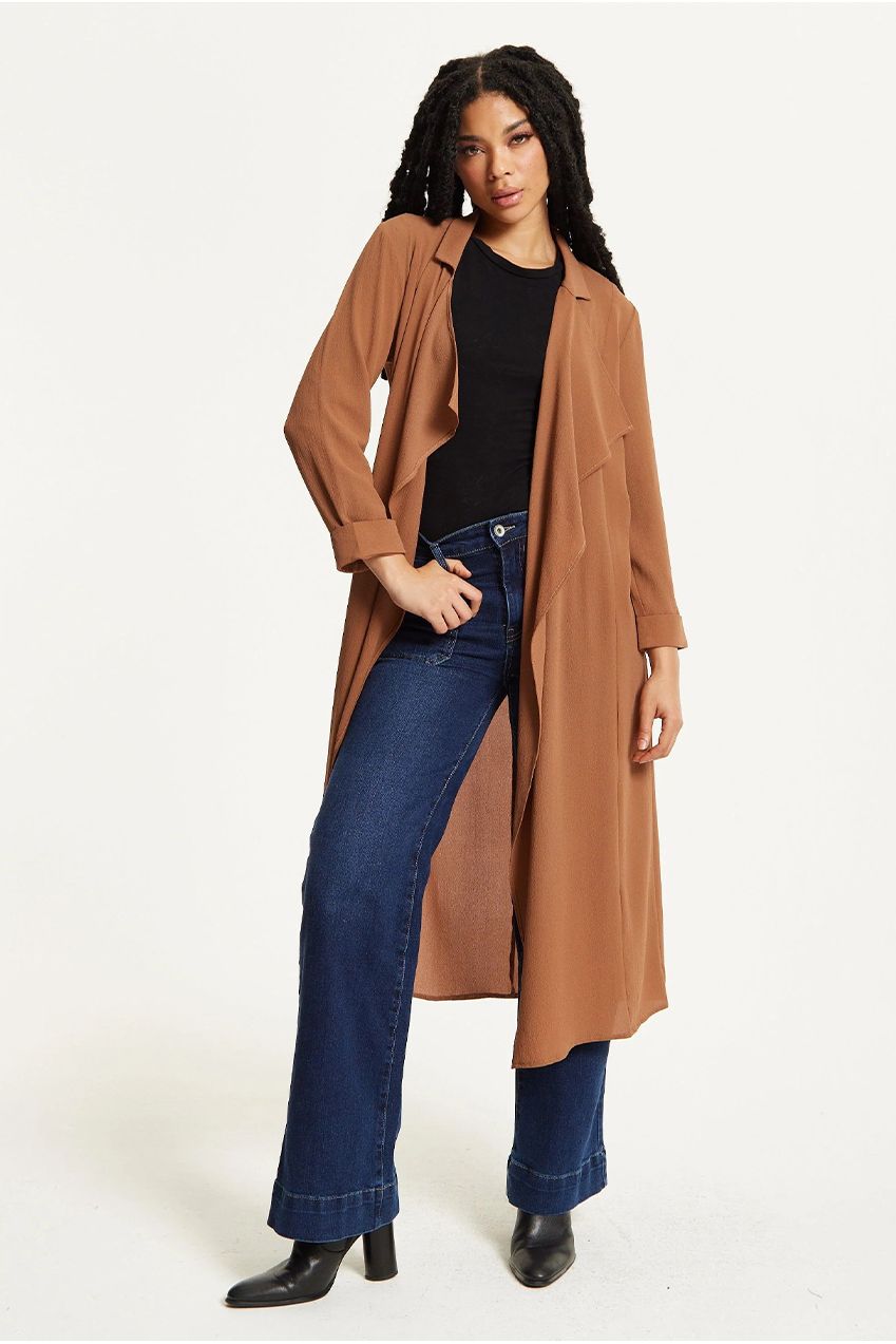 Camel Waterfall Duster Coat 25AW-44038