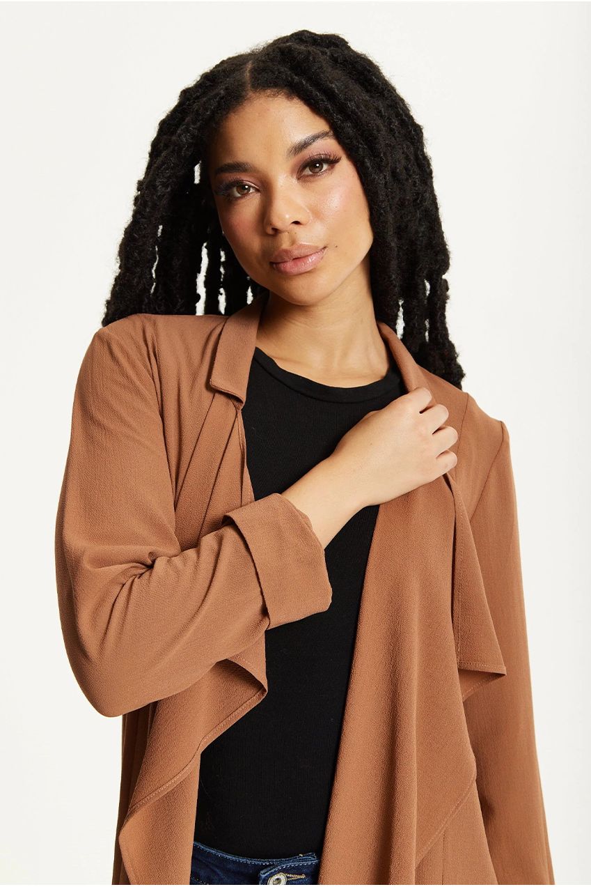 Camel Waterfall Duster Coat 25AW-44038