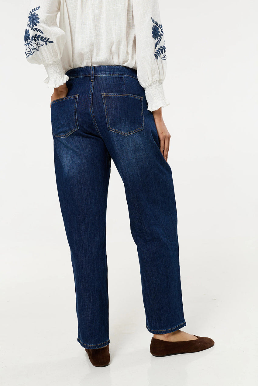 Dark Wash Wide Leg Denim Jeans LIQ1699009