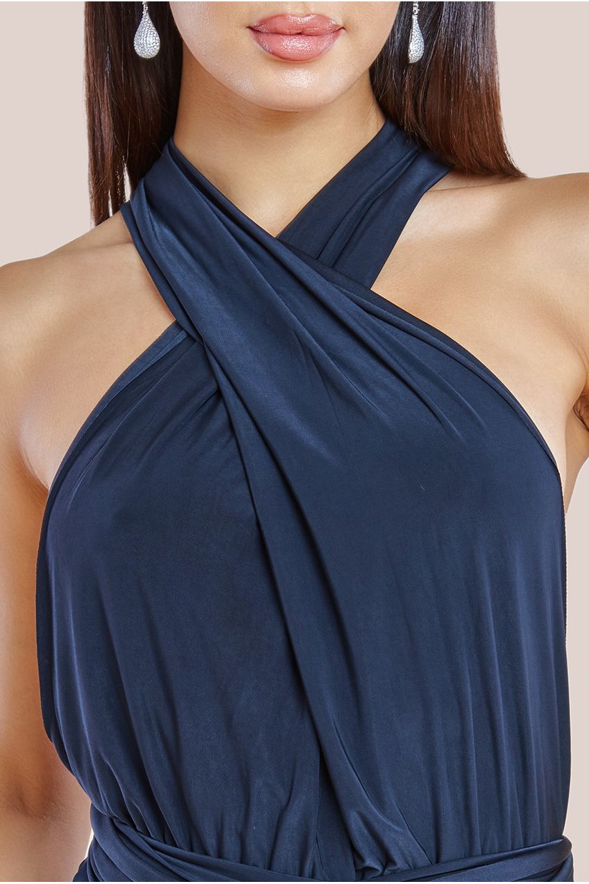 Multiway Tie-Up Maxi Dress - Navy DR1186B