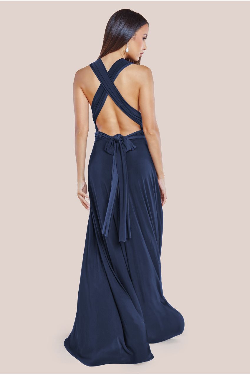 Multiway Tie-Up Maxi Dress - Navy DR1186B