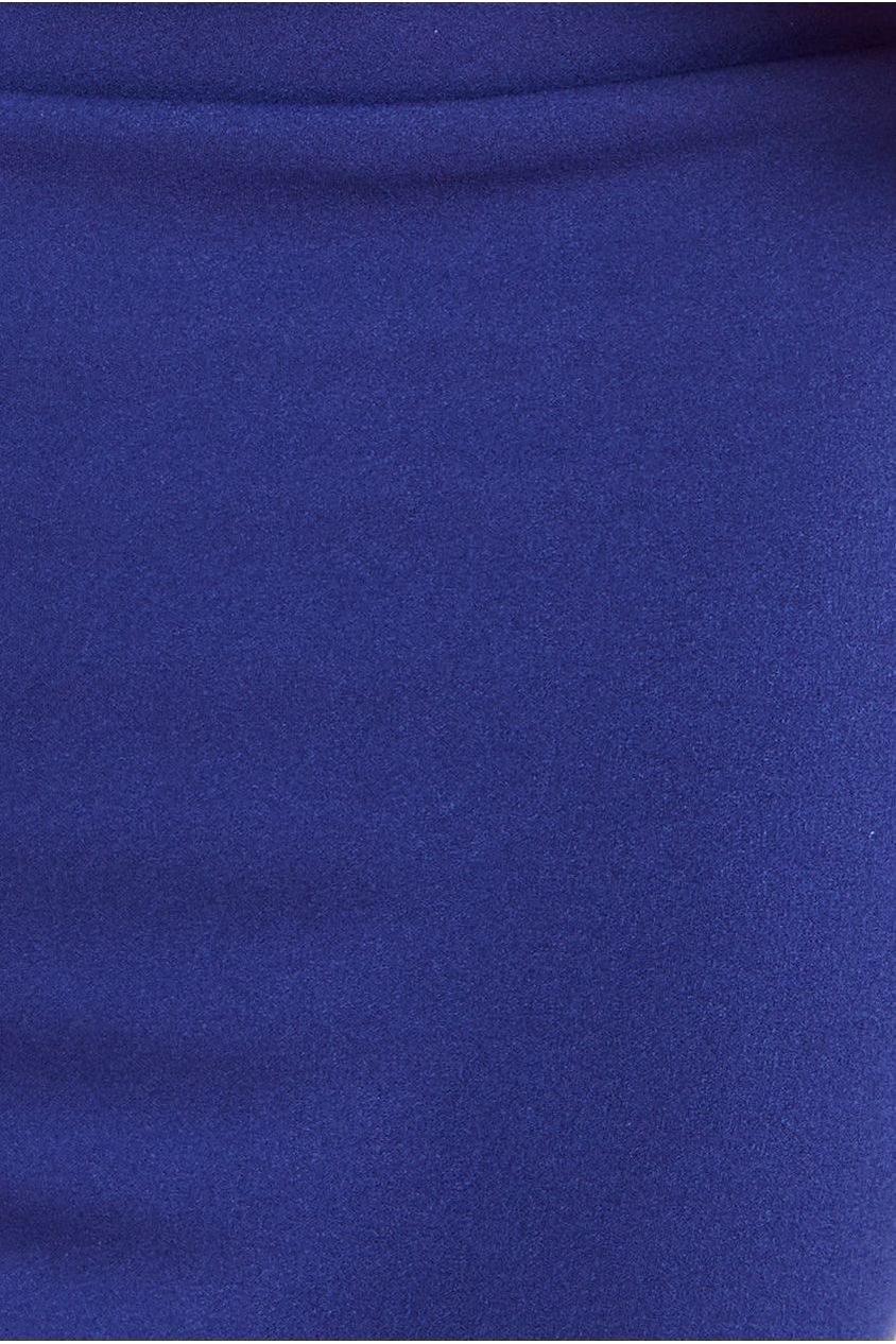 Cowl Neck One Shoulder Scuba & Chiffon Maxi Dress - Navy DR4137QZ