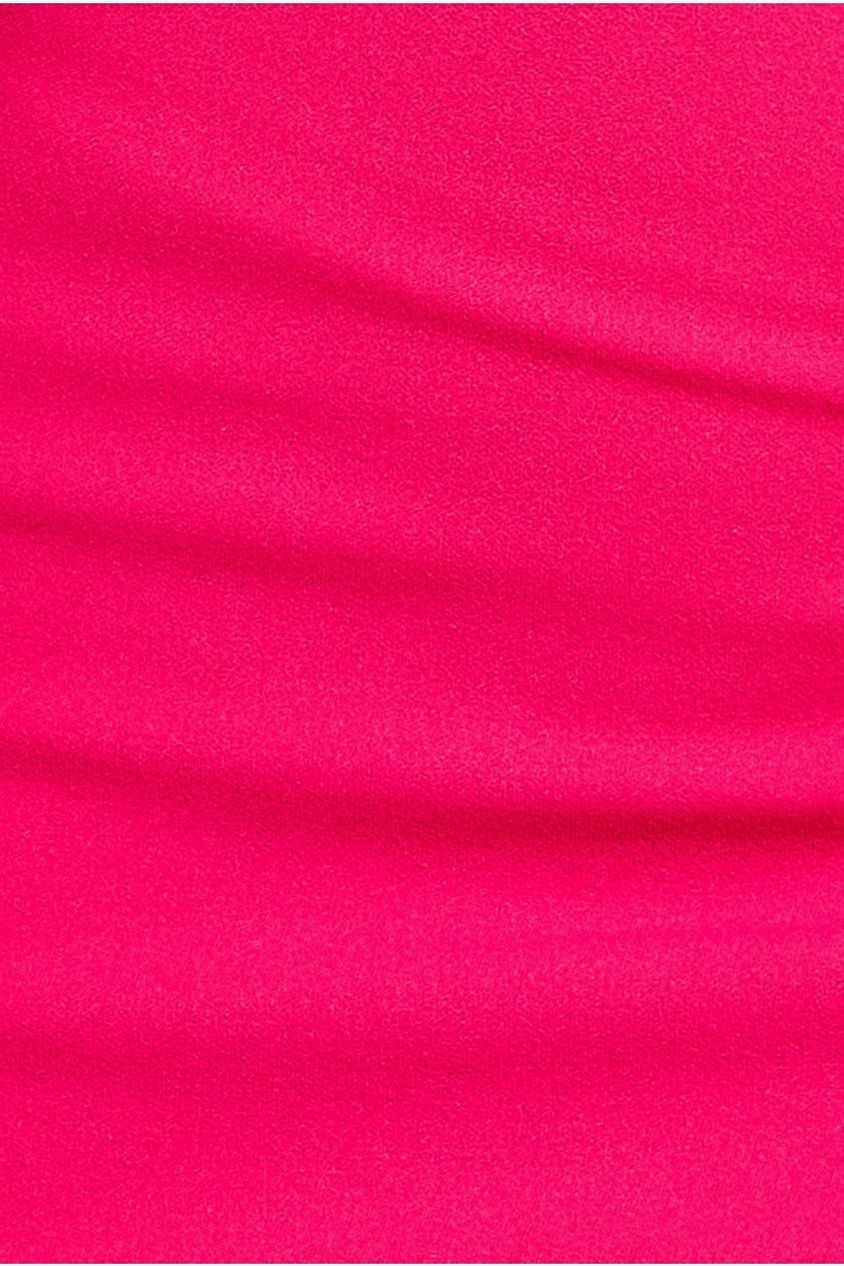 Satin Corsage Scuba Crepe Midi Dress - Magenta DR4254