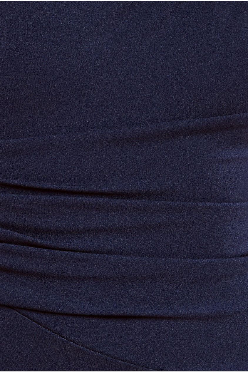 Scuba Crepe Asymmetric Neck Midi Dress - Black DR4284