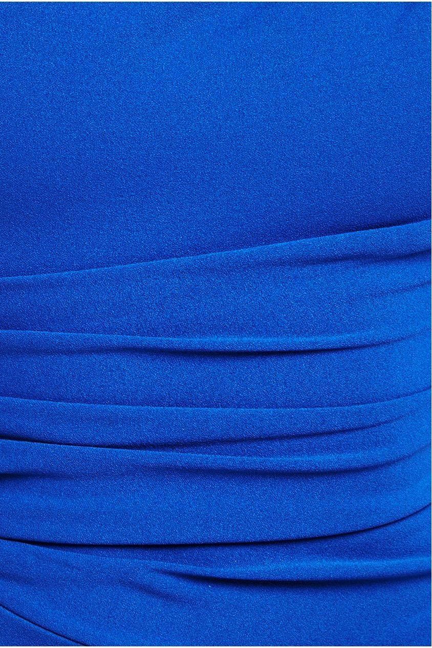 Scuba Crepe Asymmetric Neck Midi Dress - Royal Blue DR4284