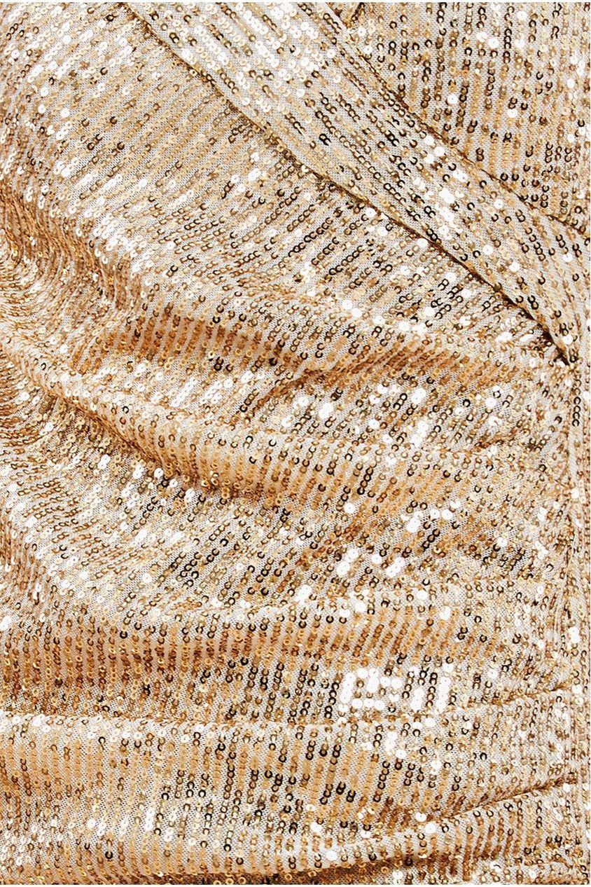 Bardot Sequin Pleated Maxi Dress - Gold DR3643A