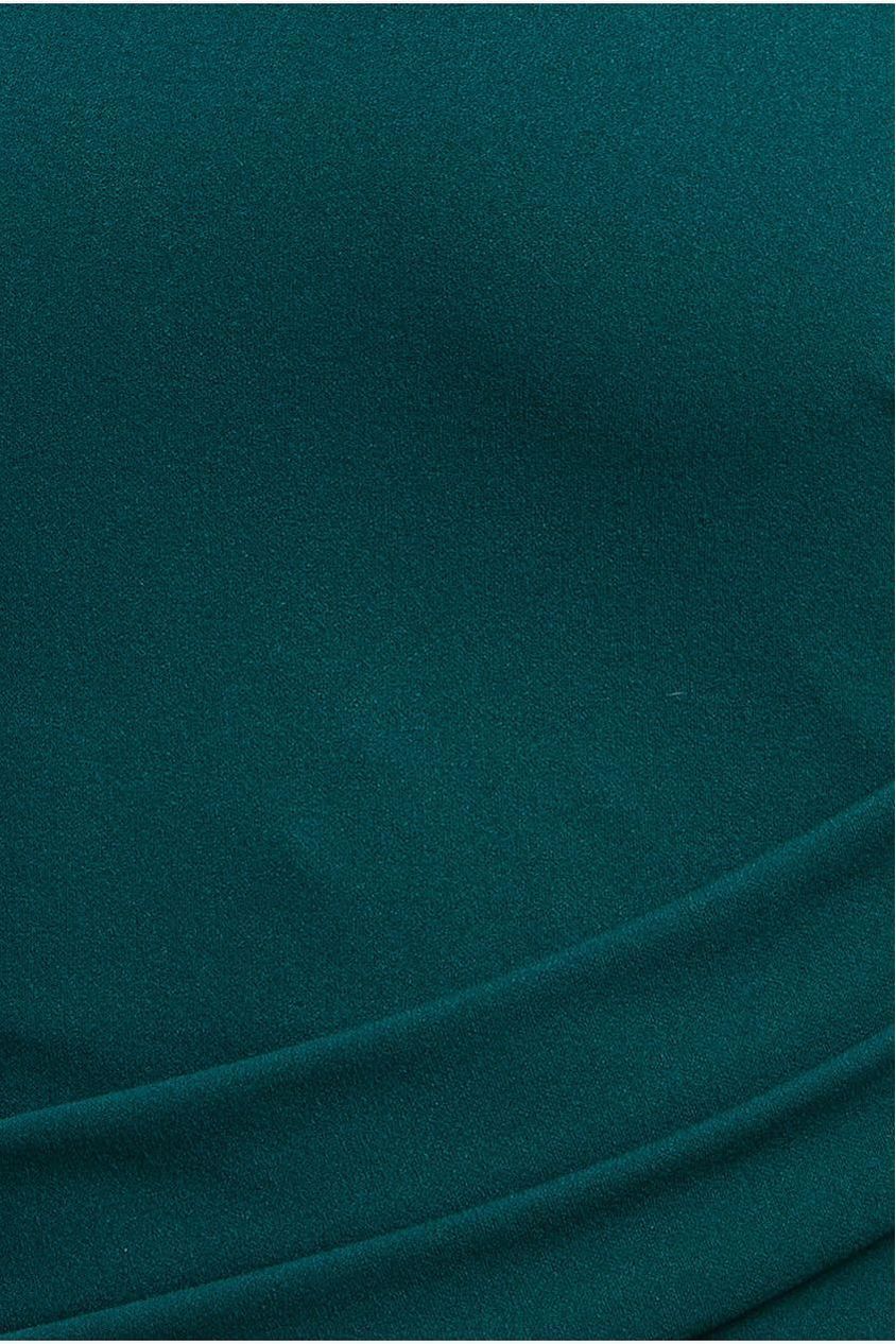 Asymmetric Neck Diamante Embellished Maxi Dress - Emerald Green DR4421