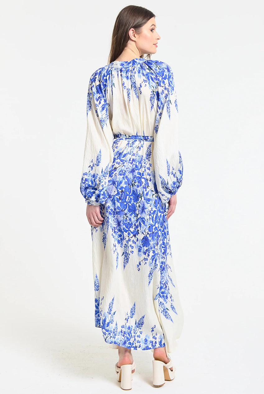 Blue Floral Maxi Dress LQSS2635039