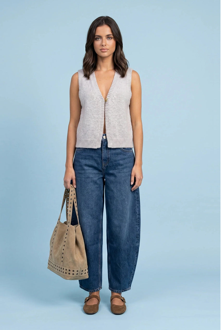 Wool Blend One Button Vest 40KW38577