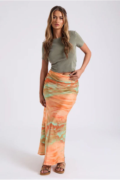 Tie Dye Bias Cut Maxi Skirt by Urban Bliss
