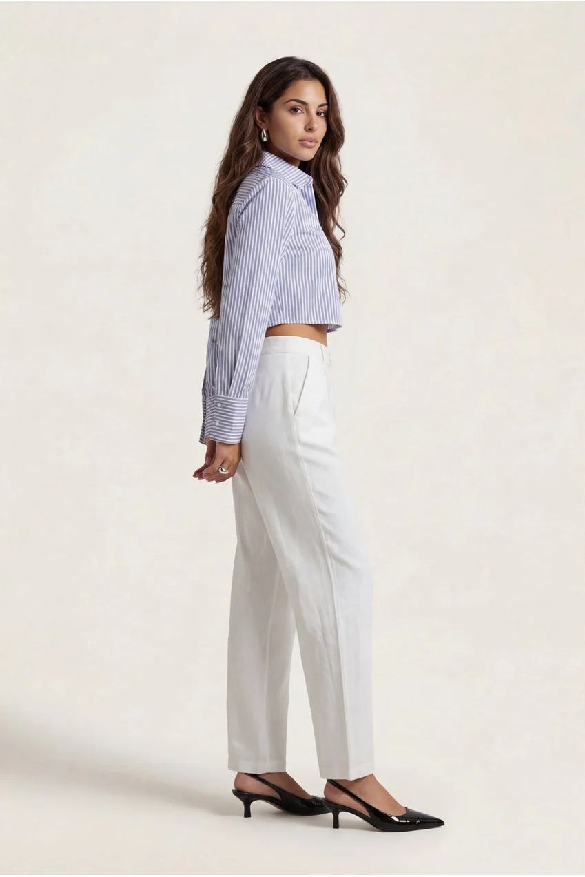 Linen Blend Wide Leg Trouser 40TRS32886-c10