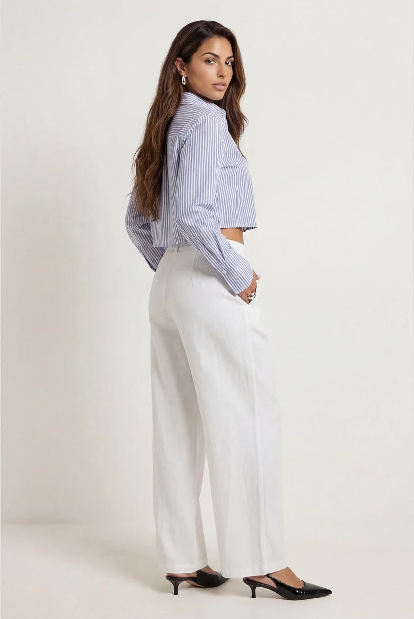 Linen Blend Wide Leg Trouser 40TRS32886-c10