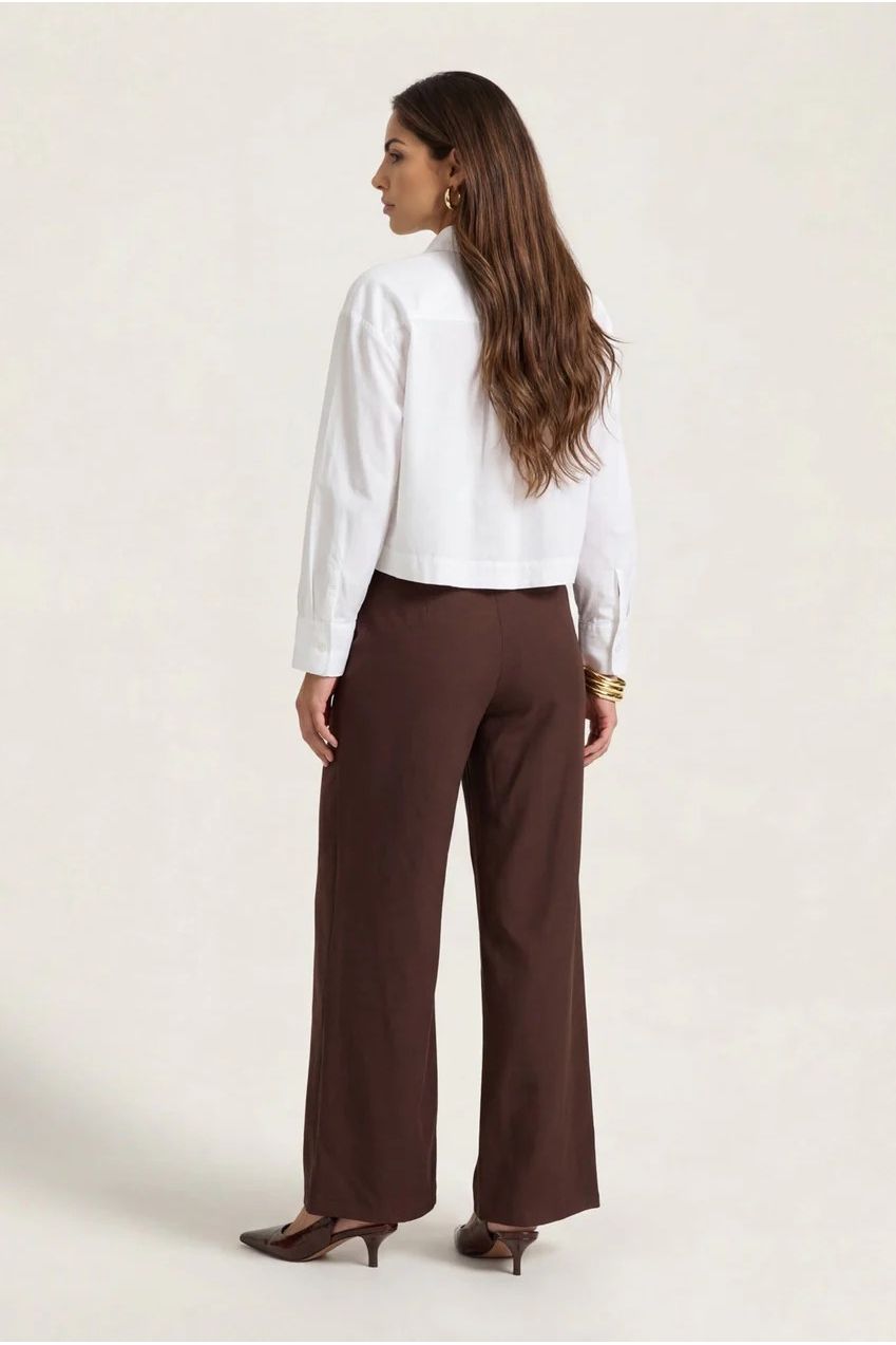 Linen Blend Wide Leg Trouser 40TRS32886-c24