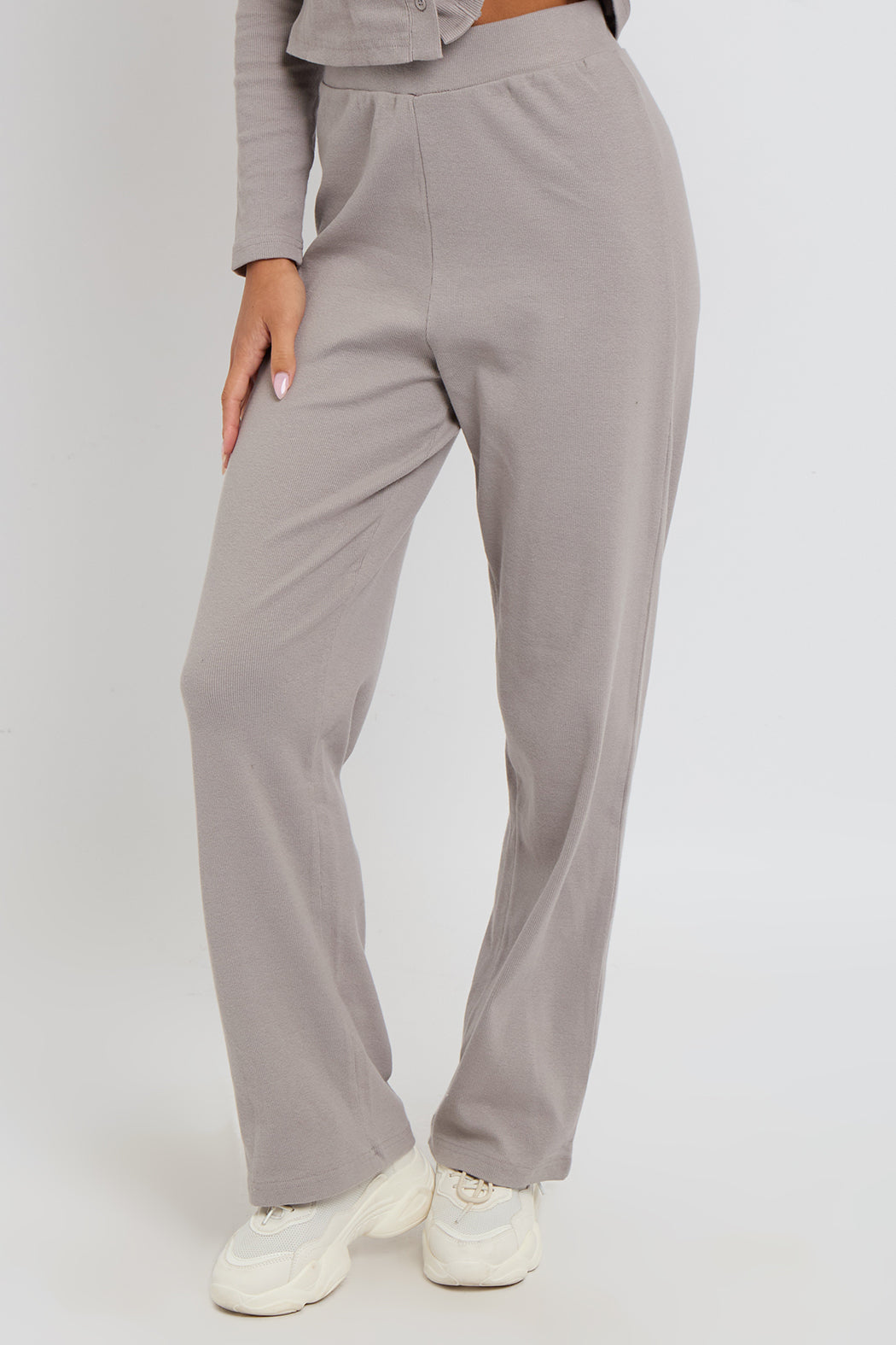 Grey Ribbed Wide Leg Trouser 40TRS37266-c2