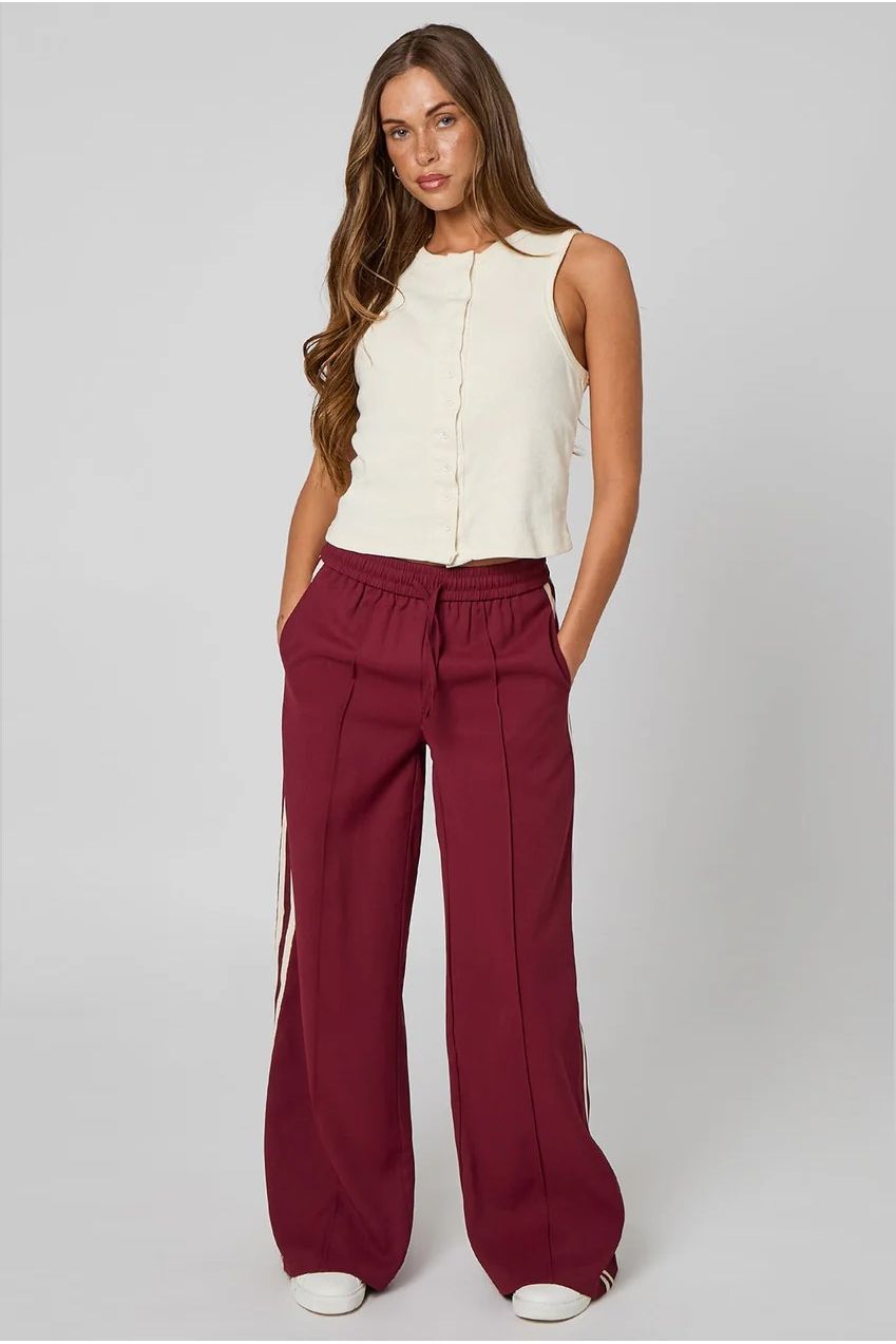 Burgundy Tapered Wide Leg Trouser 40TRS37890-c67