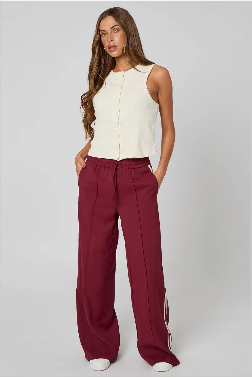 Burgundy Tapered Wide Leg Trouser 40TRS37890-c67