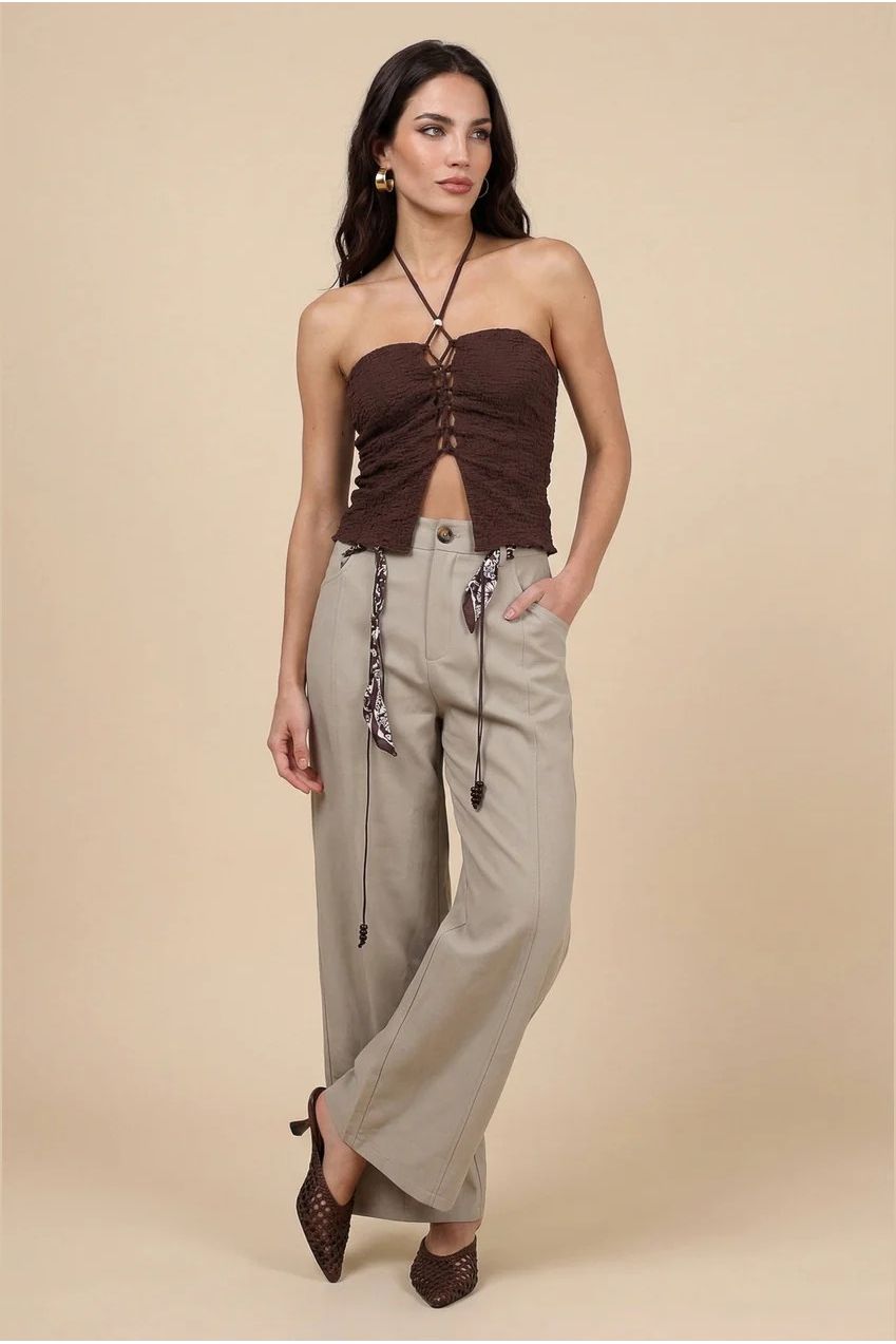 Belted Barrel Leg Trouser Grey 40TRS38778-c2