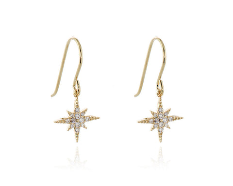 North Star Gold French Wire Earrings by Cachet London
