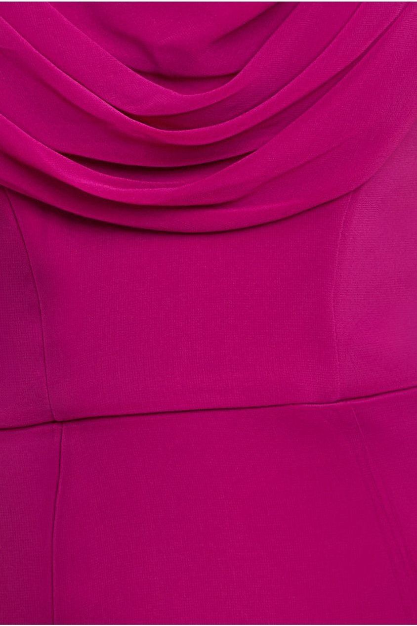 Chiffon Bardot Cowl Neck Maxi Dress - Magenta DR2781A