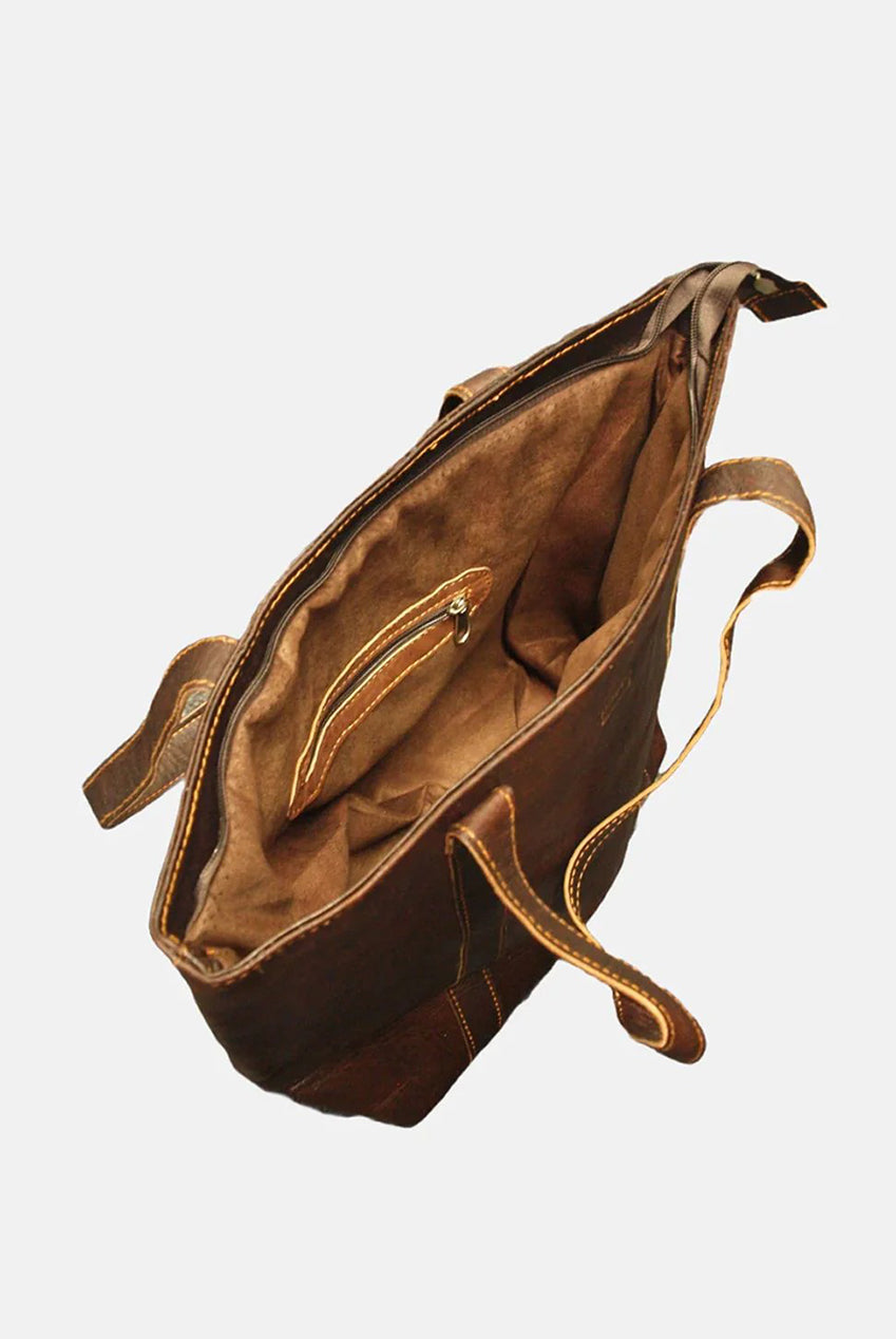 The Nador Tote Bag In Dark Brown 4402