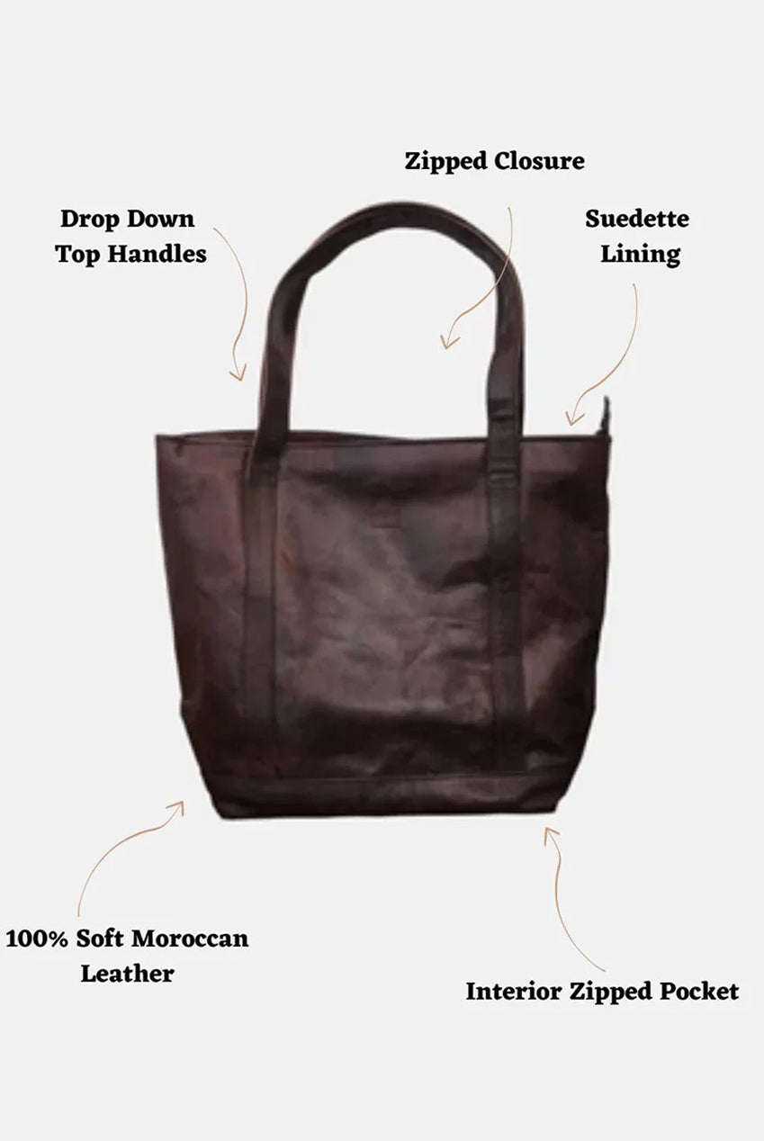 The Nador Tote Bag In Dark Brown 4402