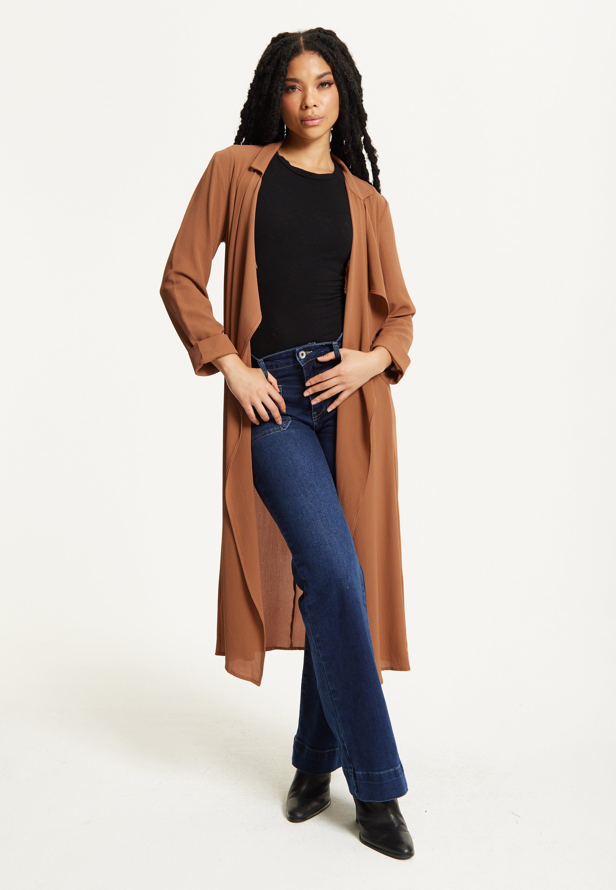 Camel Waterfall Duster Coat 25AW-44038