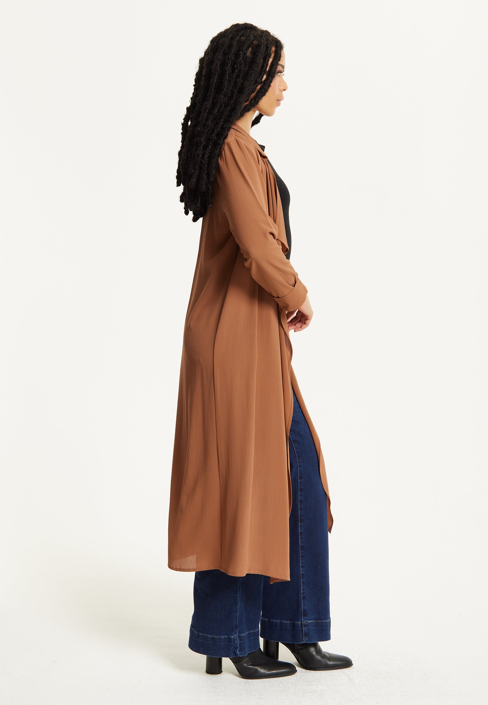 Camel Waterfall Duster Coat 25AW-44038