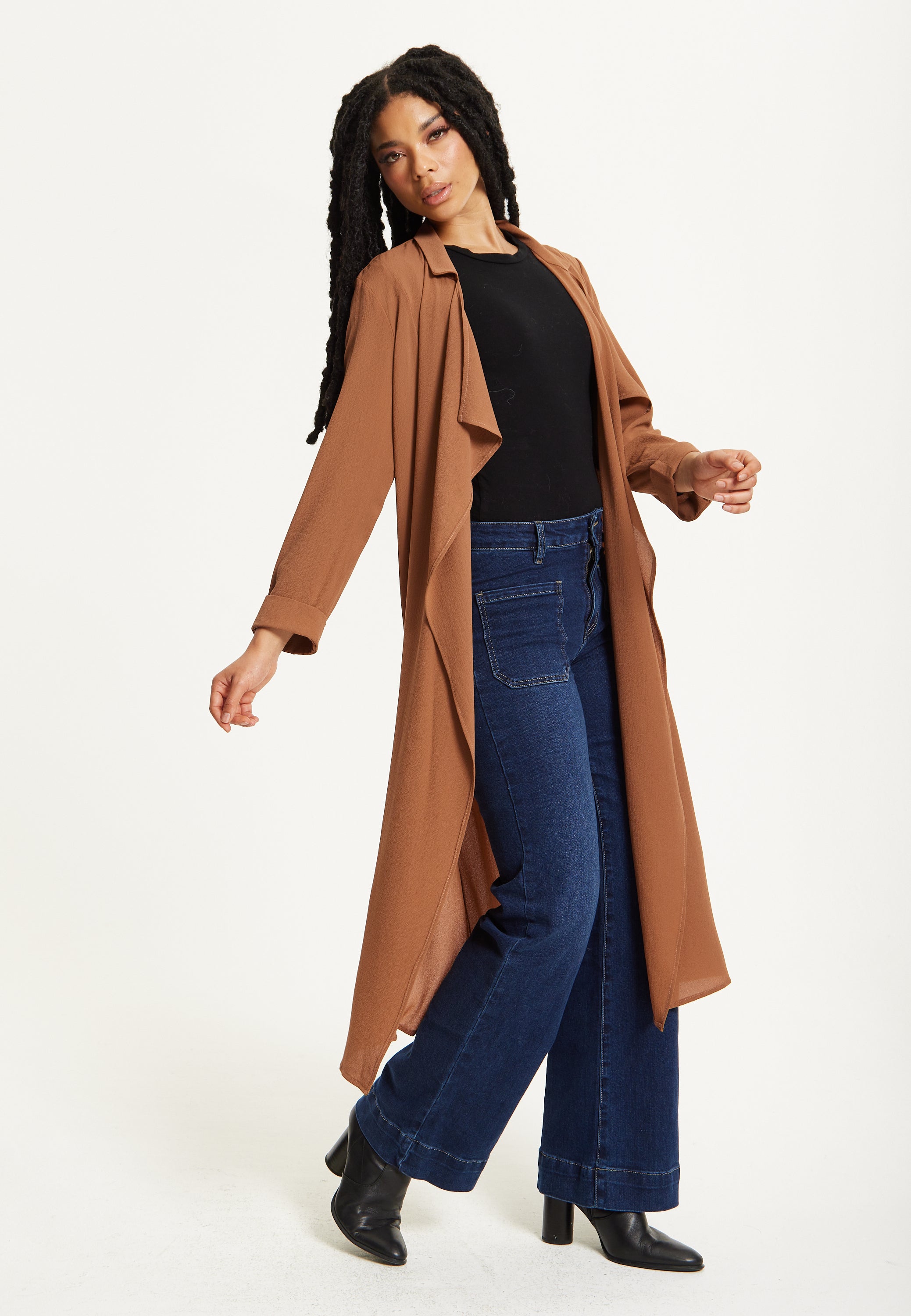 Camel Waterfall Duster Coat 25AW-44038