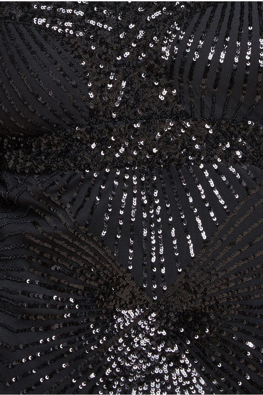 Starburst Sequin Maxi Dress - Black DR1824PLUS