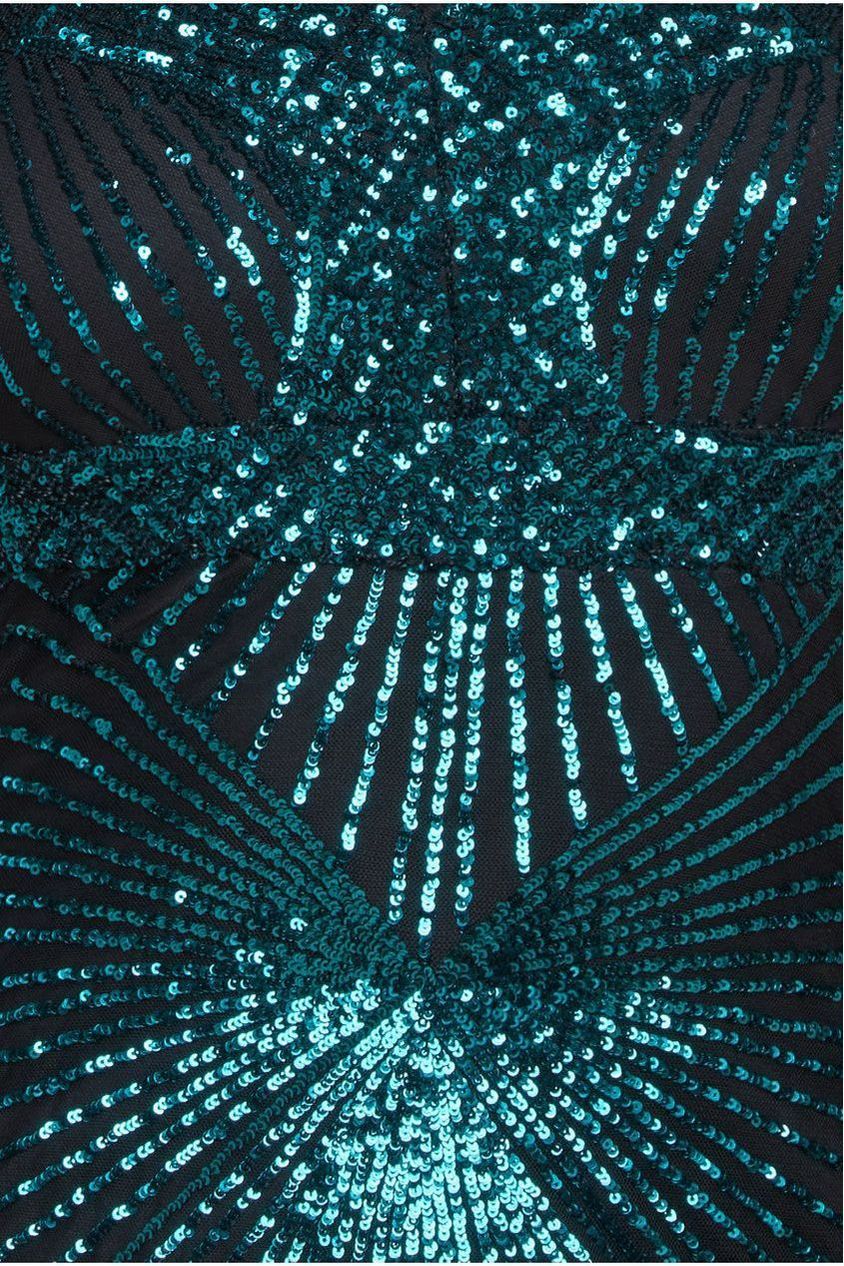 Starburst Sequin Maxi Dress - Emerald DR1824PLUS