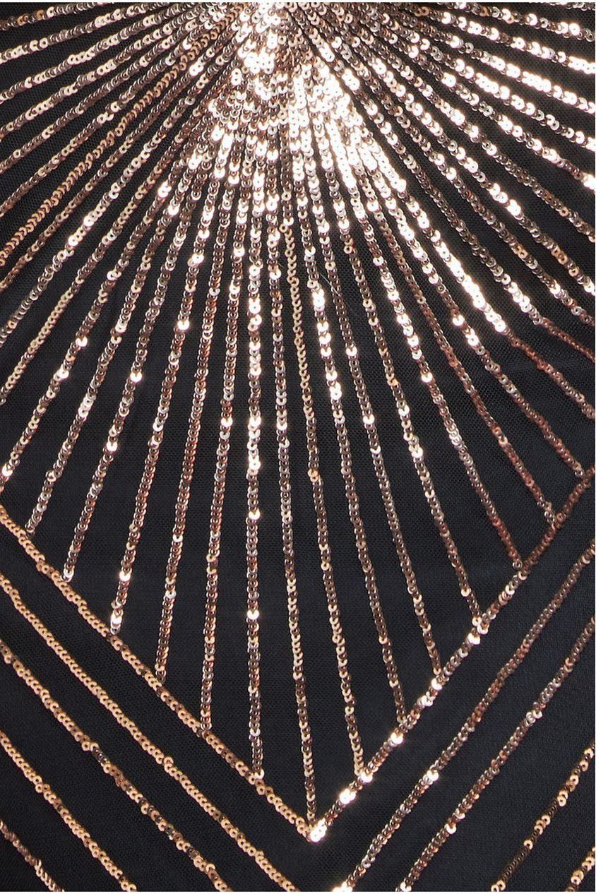 Plus Starburst Sequin Maxi Dress - Rose Gold DR1824PLUS