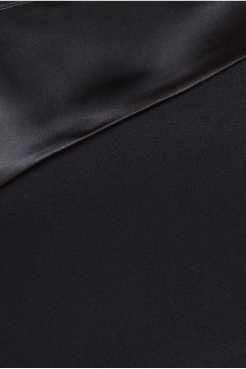 One Shoulder Satin Band Maxi Dress - Black DR3454PLUS