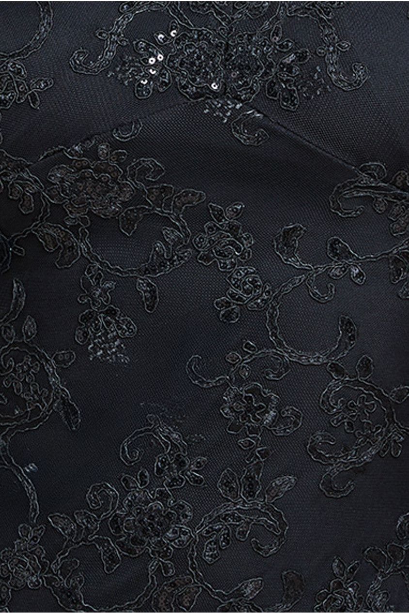 Scalloped Lace Maxi Dress - Black DR3897PLUS