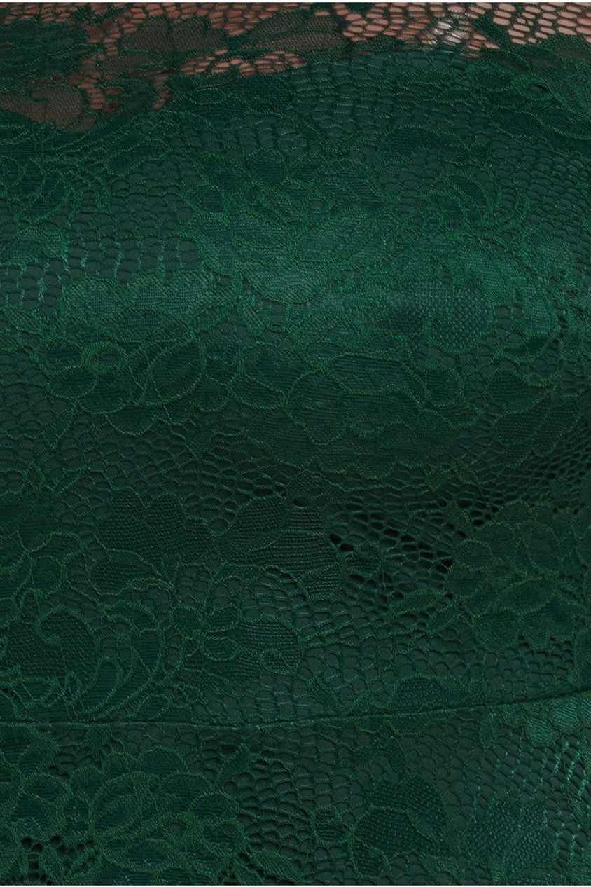 Scalloped Lace A-Line Maxi Dress - Emerald Green DR4496PLUS