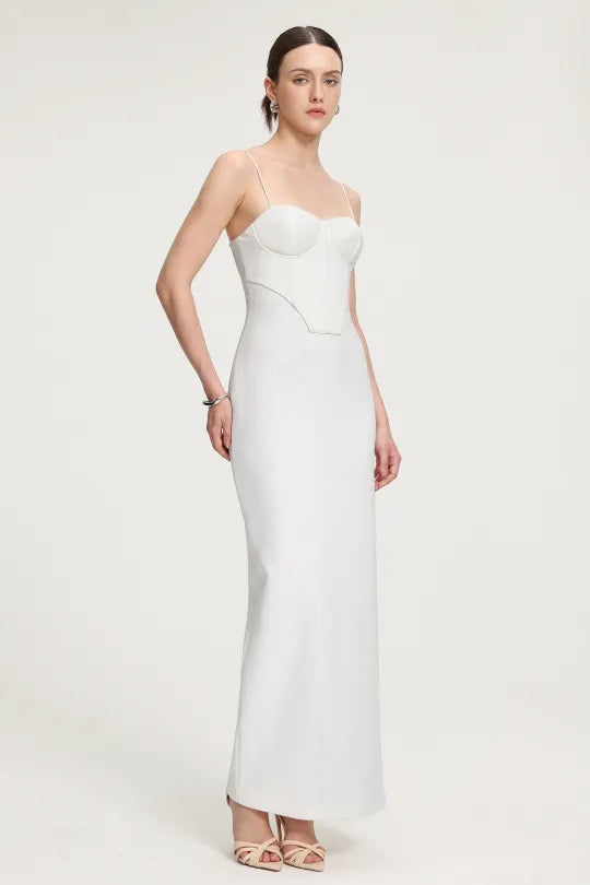 Corset Style Crepe Maxi Dress R2509DT041