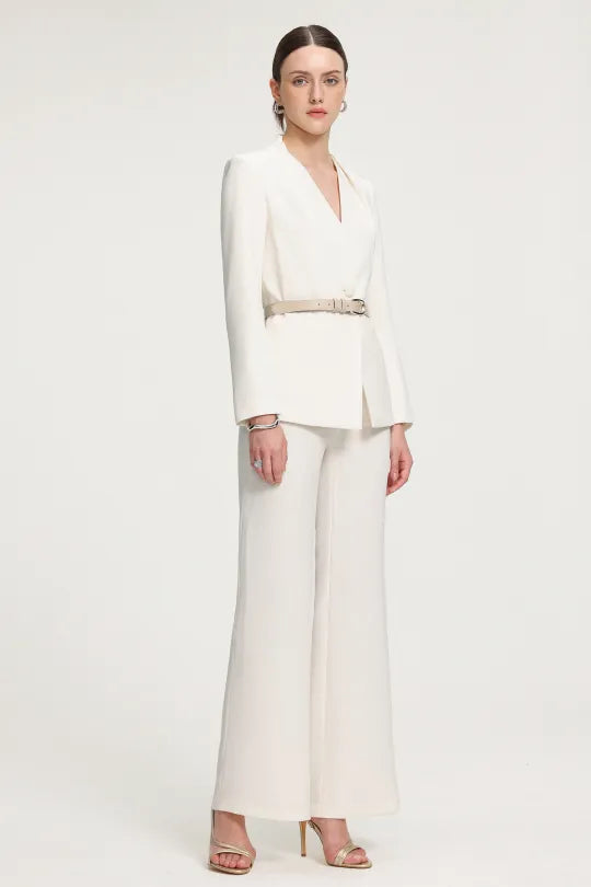 Belted Smooth Long Suit Set R2509MZ006