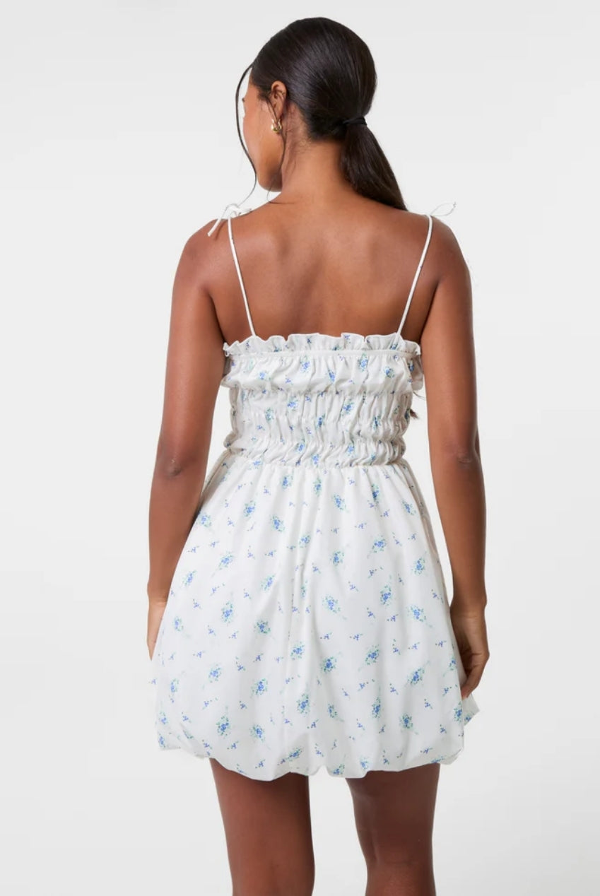 Tie Front Ditsy Puffball Dress SS25128P014