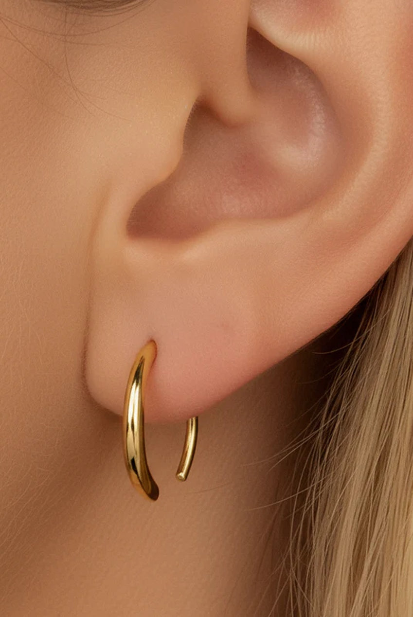 Oval Horseshoe Pull-Through Threader Hoop Earrings 530