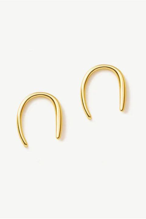 Oval Horseshoe Pull-Through Threader Hoop Earrings by MUCHV